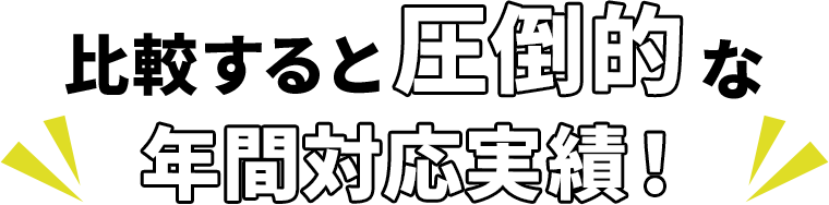 比較すると圧倒的な年間対応実績